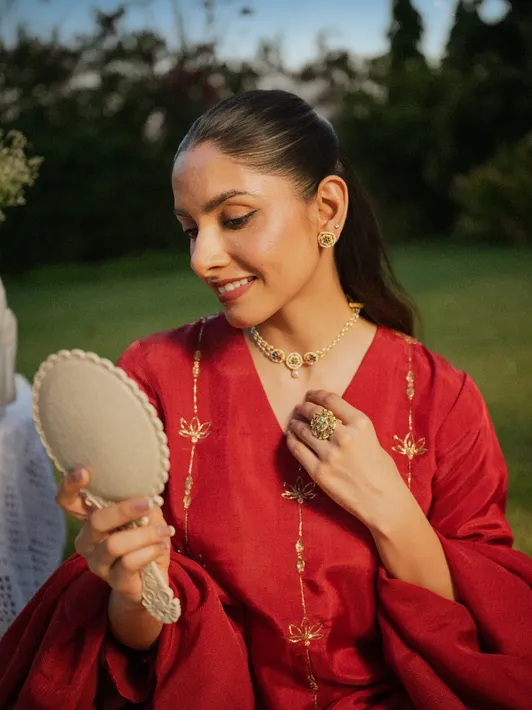Rumi Red kurta set with Dupatta